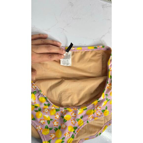 J. Crew Lemon Print French Cross-back Hight Rise Bikini Set, Top S, Bottom M - Picture 6 of 8